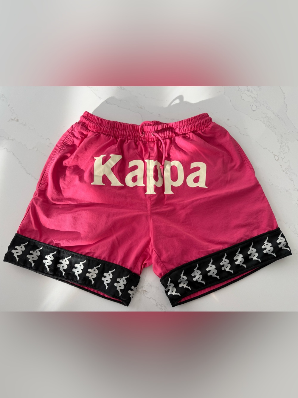Kappa Pink Shorts with Black Side Tape